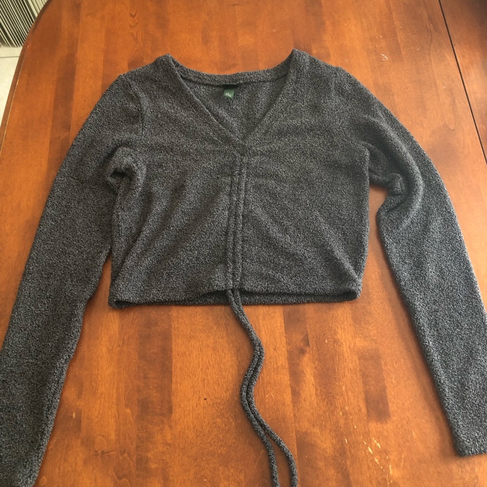 Gray Long Sleeve Knit Top